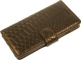Handmade Echt Leer Black Zwart Mamba Snake Samsung Galaxy S20 Plus Smartphone hoesje book case