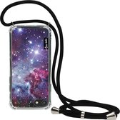 Casetastic Apple iPhone 7 / iPhone 8 / iPhone SE (2020) Hoesje met koord - Lanyard Case - Nebula Galaxy Print