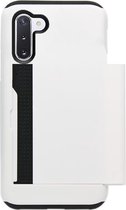 - ADEL Kunststof Back Cover Hardcase Hoesje Geschikt voor Samsung Galaxy Note 10 - Pasjeshouder Wit