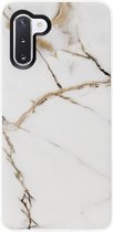- ADEL Siliconen Back Cover Softcase Hoesje Geschikt voor Samsung Galaxy Note 10 - Marmer Goud