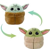 Yoda Mood Pluche Knuffel 13 cm + Star Wars The Mandalorian Sticker |  Star Wars Pluche Knuffel (Reversible/Omkeerbaar) Disney Plush Peluche Toy speelgoed | The Last Jedi | Friend o