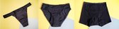 Bnatural - Set 3 Menstruatie ondergoed - Shorts, String, Classic model - Zwart XL - Gratis waszak