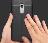 Leren TPU hoesje voor Xiaomi Redmi 5 Plus / Redmi Note 5 (single camera) Zwart