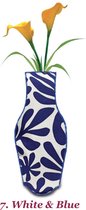 Barceloning - WHITE & BLUE - Vase Cover - Sustainable & 100% Organic Cotton Vase Cover - Inspired Vibrant Designs - Pack of 5, Choose from 19 Designs.