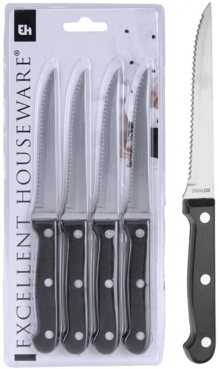 Bol.com Excellent Houseware Steakmessen - Set van 4 aanbieding