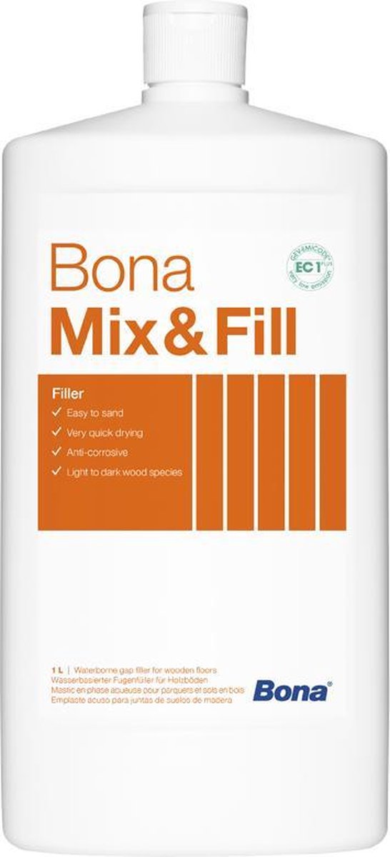 Voegkit - Geschikt voor alle houtsoorten - Bona mix n Fill - Sneldrogen - Roestwerend - 1L - Fles