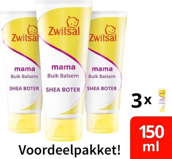 Zwitsal Mama Buikbalsem - Shea Boter - Mild & Verzorgend - 3 stuks - 3x150 ml  ✅