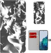 Voor Samsung Galaxy S21 + 5G Cloud Fog Pattern Horizontal Flip Leather Case met houder & kaartsleuf & portemonnee (zwart)
