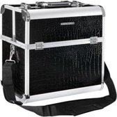 Segenn's cosmetica koffer -  make-up koffer - met draagriem - met slot - opberger  - voor make-up - nagellak koffer -  zwart