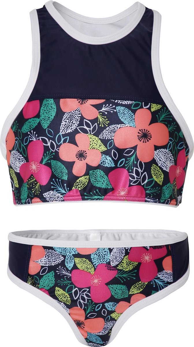 La V Bikini sport retro - Tropical flowers 170-176 (Valt klein) Tropical color