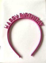 Happy birthday tiara- diadeem verjaardag - jarig- volwassenen- kinderen - roze