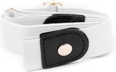 Gespvrije elastische riem | elastische riem | Dames en heren | wit