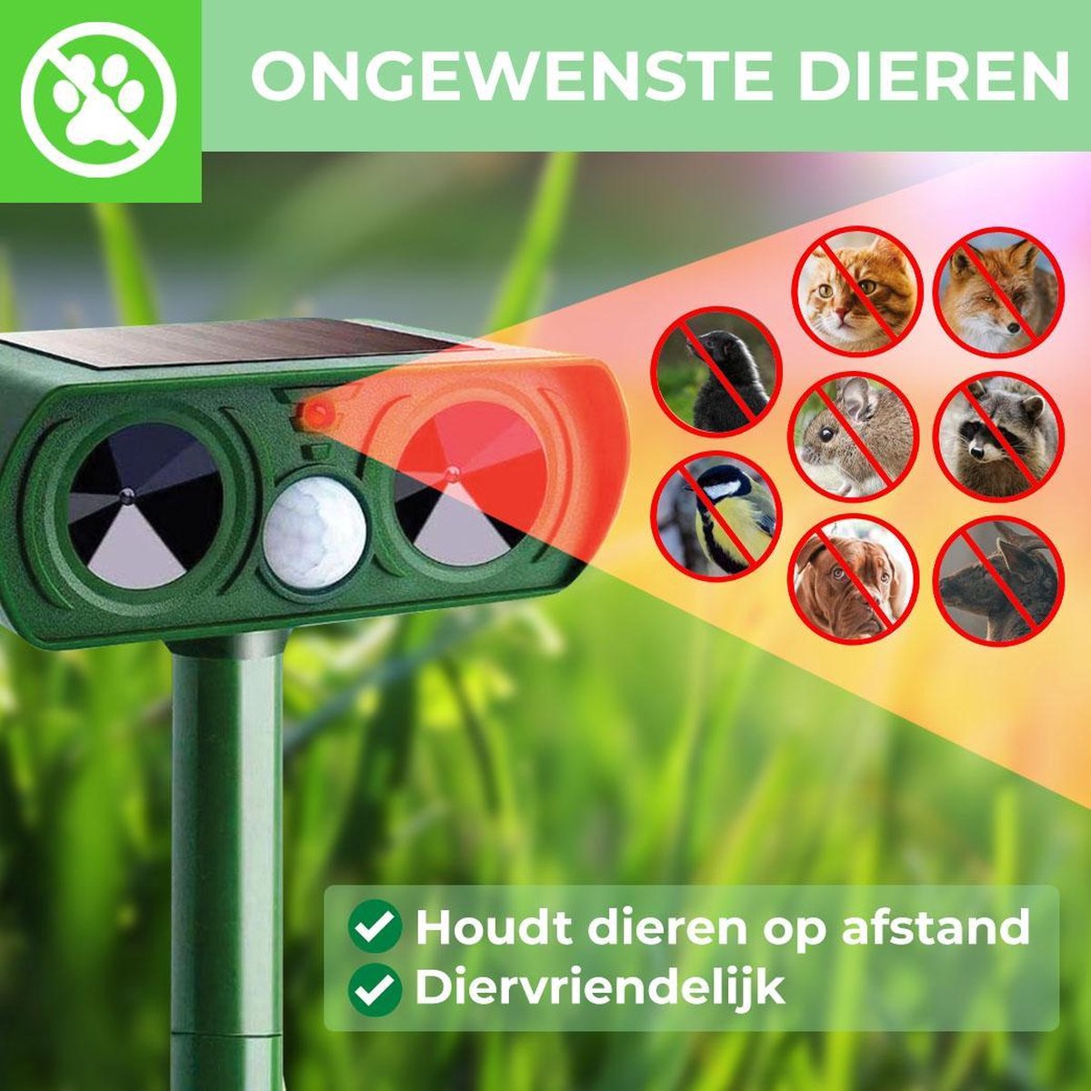 Ultrasone Kattenverjager Pro Vogelverjager Duivenverjager ultrasone-kattenverjager-pro-vogelverjager-duivenverjager