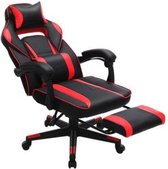 Segenn's Gamestoel - Bureaustoel - met hoofdsteun en Voetsteun - Ergonomisch - Zwart en Rood