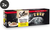 Sheba natte kattenvoeding minifilets gevogelte duopack - 80 stuks - eend, kip, kalkoen, gevogelte - 6800 gram