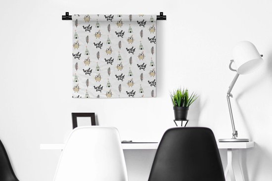 Tapisserie - Tapisserie - Hibou - Citation - Motif - 60x60 cm - Tapisserie