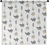 Tapisserie - Tapisserie - Hibou - Citation - Motif - 60x60 cm - Tapisserie