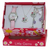 Kinderhorloge meisjes Little Gems Horloge & bedelarmbandje Gift Set - Kleine kitten. R2212