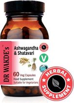 Dr Wakde's Ashwagandha & shatavari Capsules - vitaliteit -ayurvedische kruiden - voedingssupplementen 60 stuks