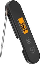 BOTC Digitale Vleesthermometer - Kernthermometer - BBQ thermometer - Waterdicht - Uitklapbaar - Meetbereik -50 tot 300 ℃ - Zwart