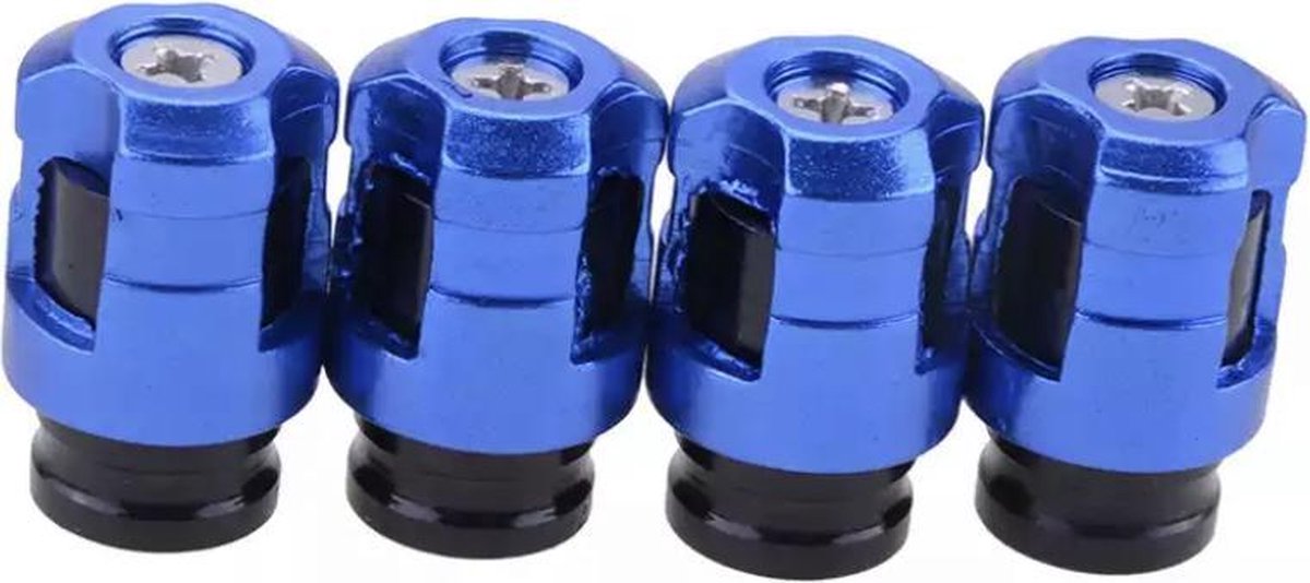 TT-products ventieldoppen Screw-on Dark Blue aluminium 4 stuks donkerblauw