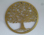 Muurdecoratie Levensboom / metaal / 3D /  diameter 40 cm  / koper/goud vintage / wanddecoratie / bomen /