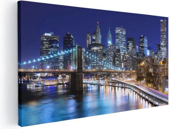 Artaza Canvas Schilderij Skyline New York In Het Centrum - 60x30 - Foto Op Canvas - Canvas Print