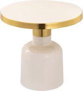 Sunfield bijzettafel rond | ø 45 | Hoogte 45 cm | Decoratieve tafel | Hippe Glam tafel metaal | Beige Goud