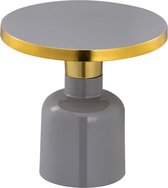 Sunfield bijzettafel rond | ø 45 | Hoogte 45 cm | Decoratieve tafel | Hippe Glam tafel metaal | Grijs Goud