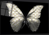 Blackarts - Schilderij - Butterfly Gc Top Kwaliteit - Beige - 60 X 90 Cm