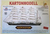 bouwplaat, schaalmodel in karton, van de 4 master Krusenstern, schaal 1/250