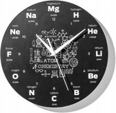 Wandklok Scheikunde - Chemistry Clock - Ø 30 cm - zwart
