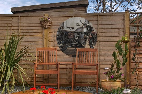 Garden Circle Motor - Vintage - Métal - 60x60 cm - Affiche de Jardin Ronde - Extérieur