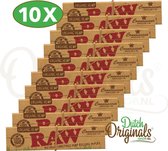 RAW Connoisseur Organic King size Slim + tips Vloei - Lange Vloei - Vloeipapier - Rolling paper (Smoking) - 10 stuks