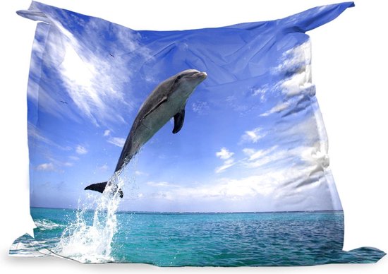 PillowMonkey zitzak - Dolfijn - Zee - Lucht - 140x100 cm - Binnen en Buiten