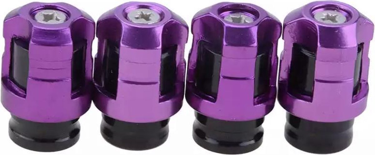 TT-products ventieldoppen Screw-on Purple aluminium 4 stuks paars