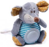 lichtgevende knuffelmuis 24 cm grijs/blauw