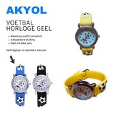 Akyol - Voetbal horloge - Siliconen Kinderhorloge - Jongens en meisjes horloge kinderen - kind horloge - horloge - tijd - klok - voetbal - sport horloge - geel