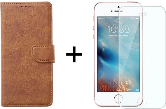 web postzegel neutrale iPhone 5/5S/SE hoesje bookcase bruin apple wallet case portemonnee hoes  cover hoesjes... | bol.com