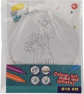 inkleur ballon zelfopblaasbaar 18 cm giraffe