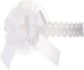 haarband Flower & Bow meisjes polyester wit