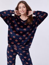 Woody pyjama meisjes - donkerblauw - 212-2-YPE-V/948 - maat L