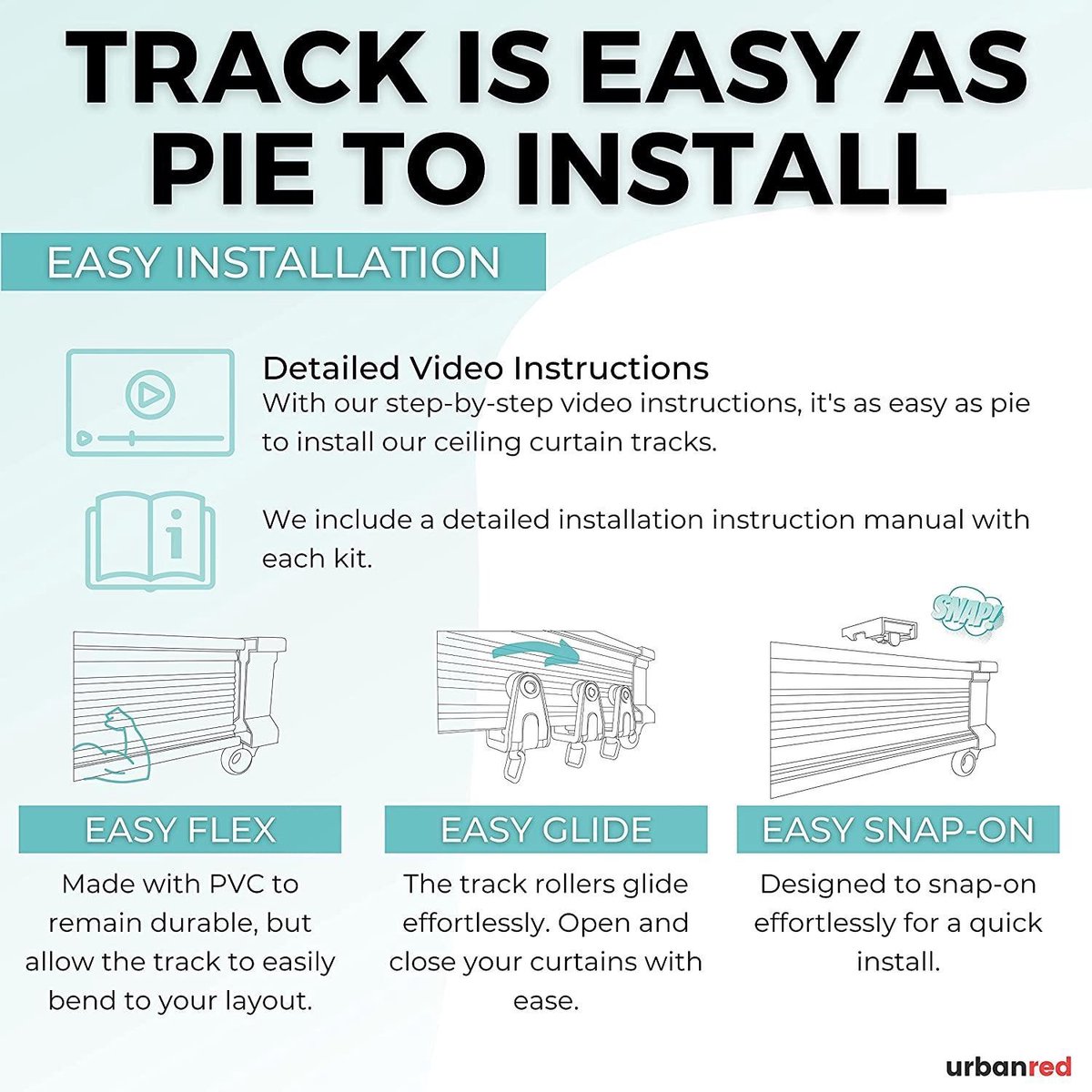 Tringle à rideau flexible, tringle à rideau extensible de 5 mètres