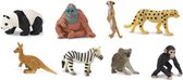 mini-figuren Good Luck exotische dieren rubber 2 cm 8 stuks