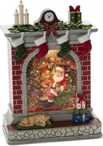 kerstverlichting open haard 26 x 18 cm rood