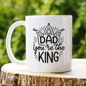 Dad you are the King  - Customized mokken en bekers - mokken met tekst - mokken - bekers - cadeautje - cadeau voor vrouw - cadeau vor man - keramiek servies - valentijn cadeautje voor haar - 