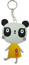 sleutelhanger Panda junior 10,5 cm PVC zwart/wit