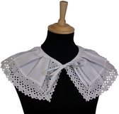 pietenkraag geborduurd polyester wit one-size
