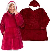 Huggle Hoodie – Oversized hoodie – Deken met mouwen – Unisex – Eén maat – Rood
