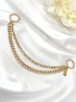 XARI COLLECTIONS - ‘Double Chain Charm' , Purse Charm - Tashanger - Ketting voor handtas - Tas Charm - Handtas Accessoires - Sieraad voor handtas - Tas ketting - Goudgekleurde char